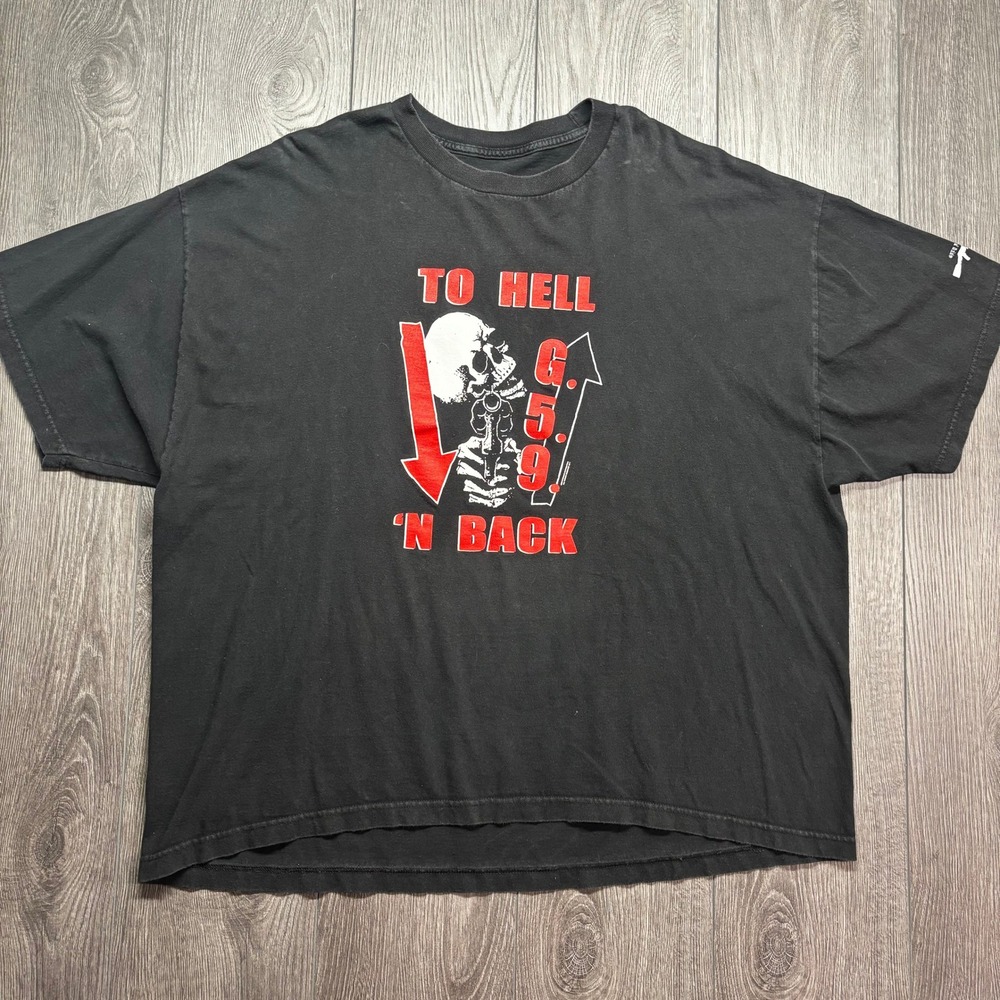 G59 Records To Hell N Back Skull Graphic T-Shirt Black Mens Size 3XL 2017 G*59